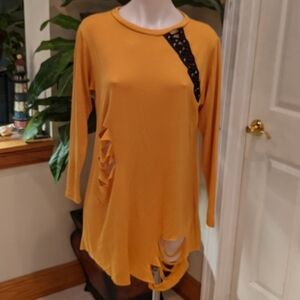 Auditions Distressed Mini Dress Women's Size Small